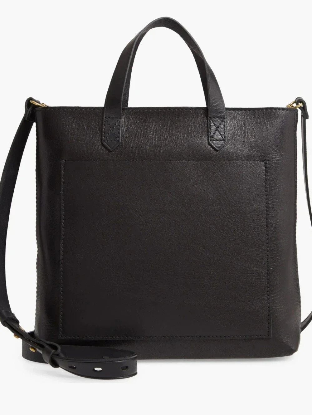 Madewell Zip Top Transport Crossbody Black Leather Tote Small - Picture 5 of 13